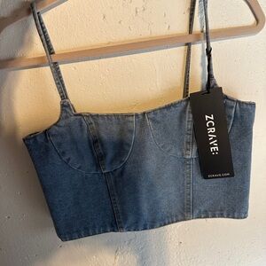 ZCRAVE Denim Crop Top